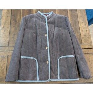 Sasson Austrian Style Faux Leather Suede Shearling Jacket Women's Size 11/12